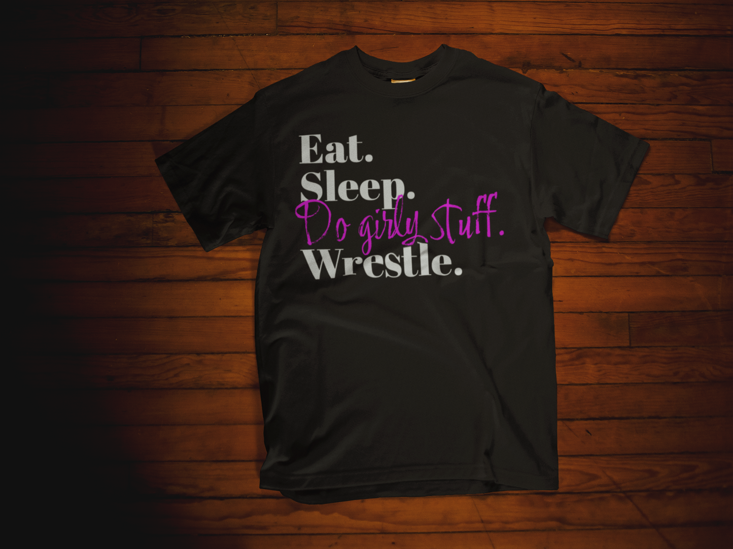 Wrestle & Do Girly Stuff - Premium Unisex Crewneck Tee