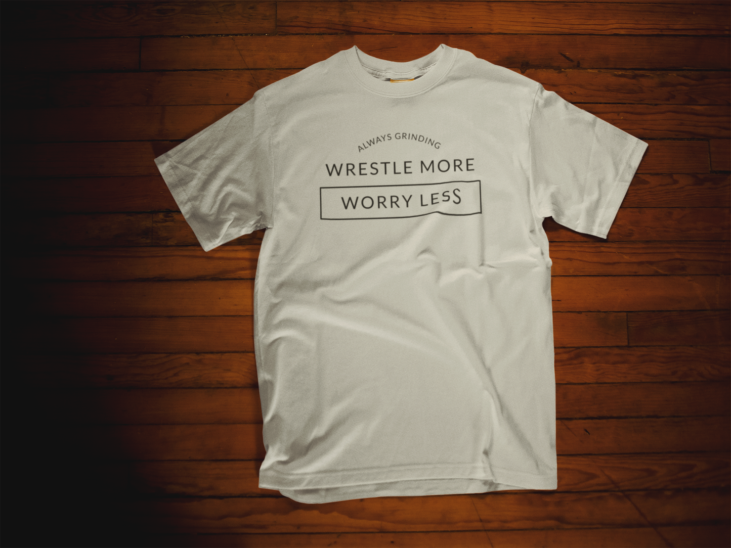 Wrestle More, Worry Less - Premium Unisex Crewneck Tee